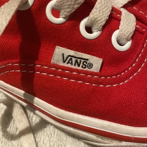 VANS Red Canvas Lace Up - Womens 7.5 -Mens 6 - Picture 2 of 5